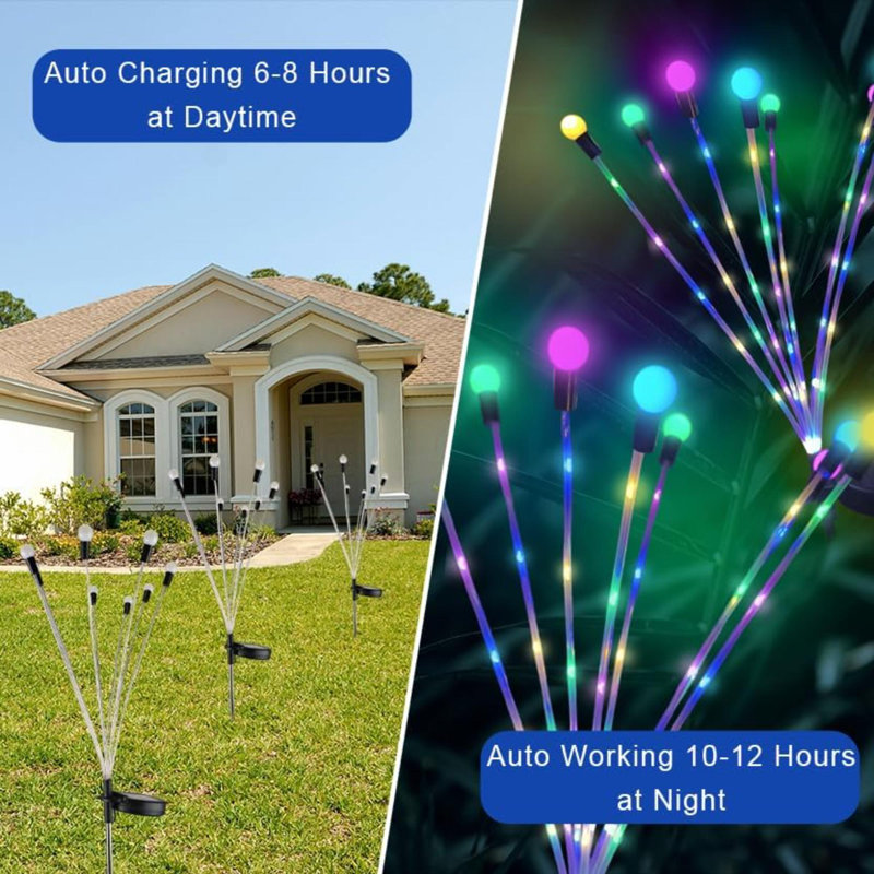 The Holiday Aisle Solar Fairy Lights Outdoor Waterproof Sway Lights 6 Pack 48Leds Sway By Wind Garden Decor For Outside Dancing Fireflies Lights For Garden Decor Yard Patio Pathway Decoration Wayfair